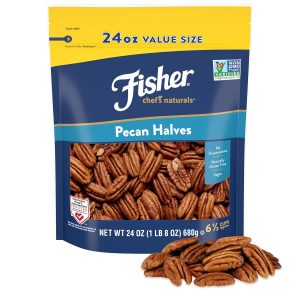 Fisher Chef's Naturals Pecan Halves, Unsalted Raw Nuts, 24 oz