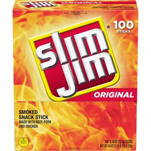 Slim Jim Smoked Meat Sticks, Original Flavor, Snack Size, 0.44 oz. (100 Count)