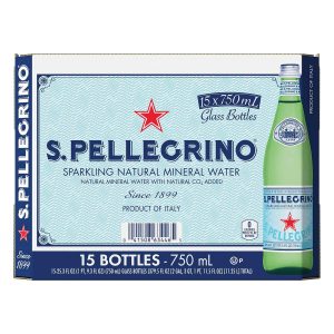 San Pellegrino Natural Sparkling Mineral Water 15 pk (Glass Bottles), 25.3 Fz