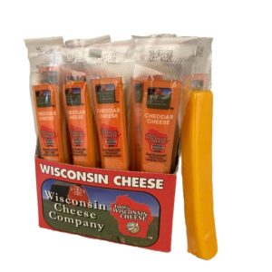 Wisconsin Cheese Co. Cheddar Cheese Sticks, 1 oz. (24 Pack) Single Serve