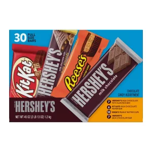 Hershey's, Kit Kat & Reese's Full Size Chocolate Candy Bars Variety Pack, 30 pk.